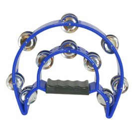 X8 Drums Deluxe Crescent Tambourine, Blue