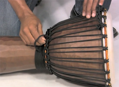 Djembe rope tuning 1